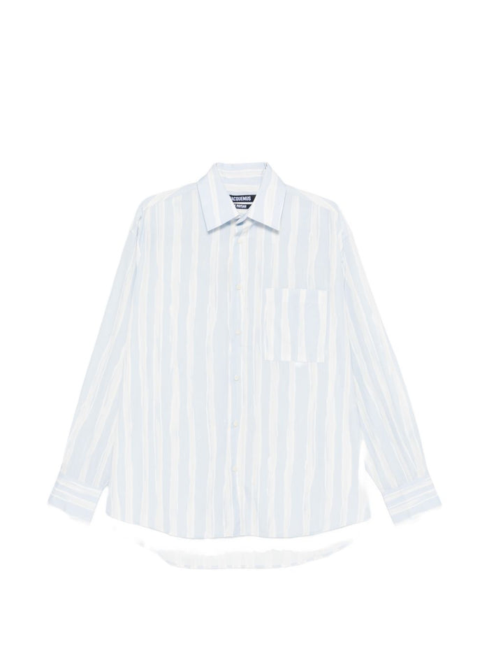 JACQUEMUS Shirts Clear Blue Principal:cotton