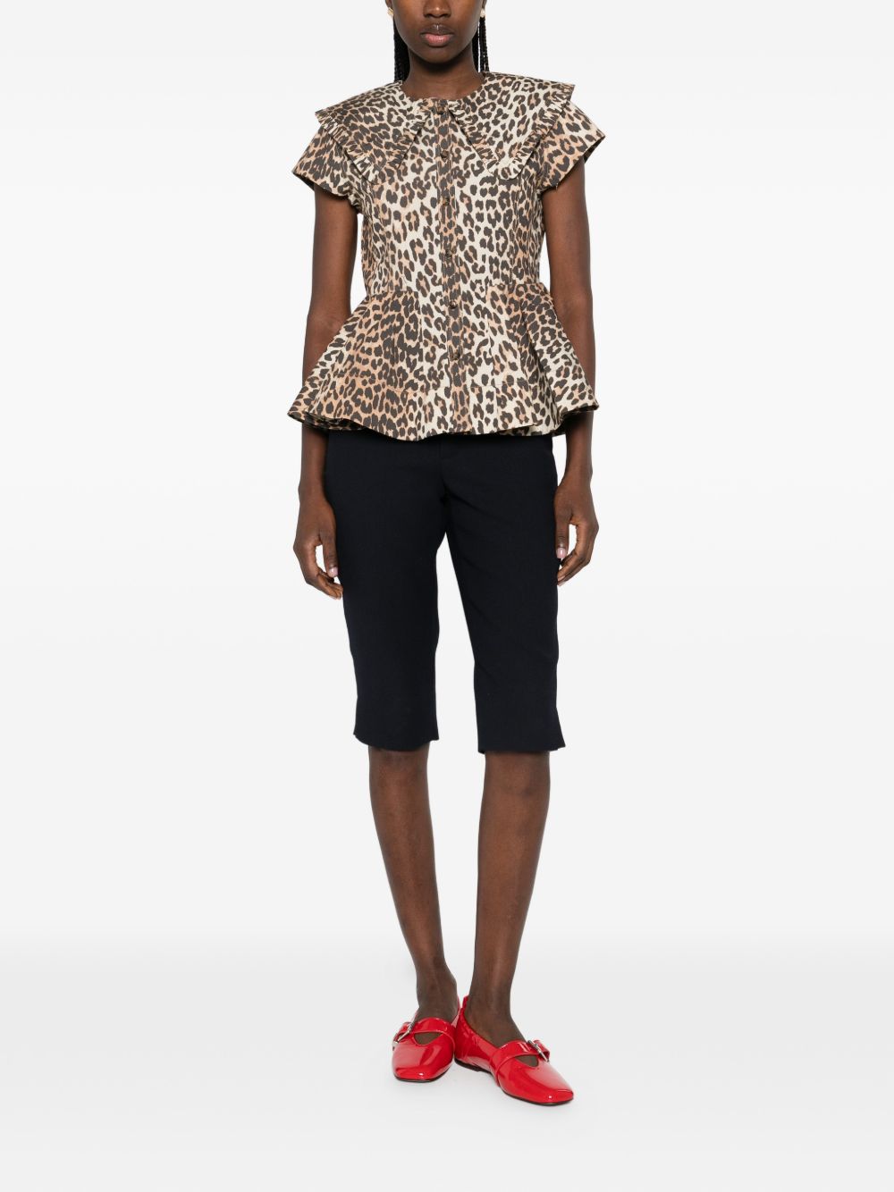 GANNI Shirts Brown Organic Cotton