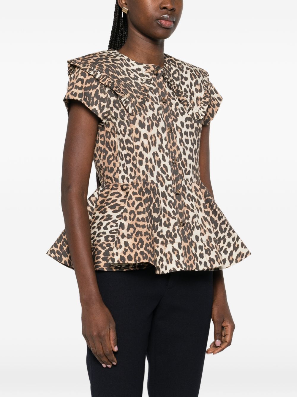 GANNI Shirts Brown Organic Cotton