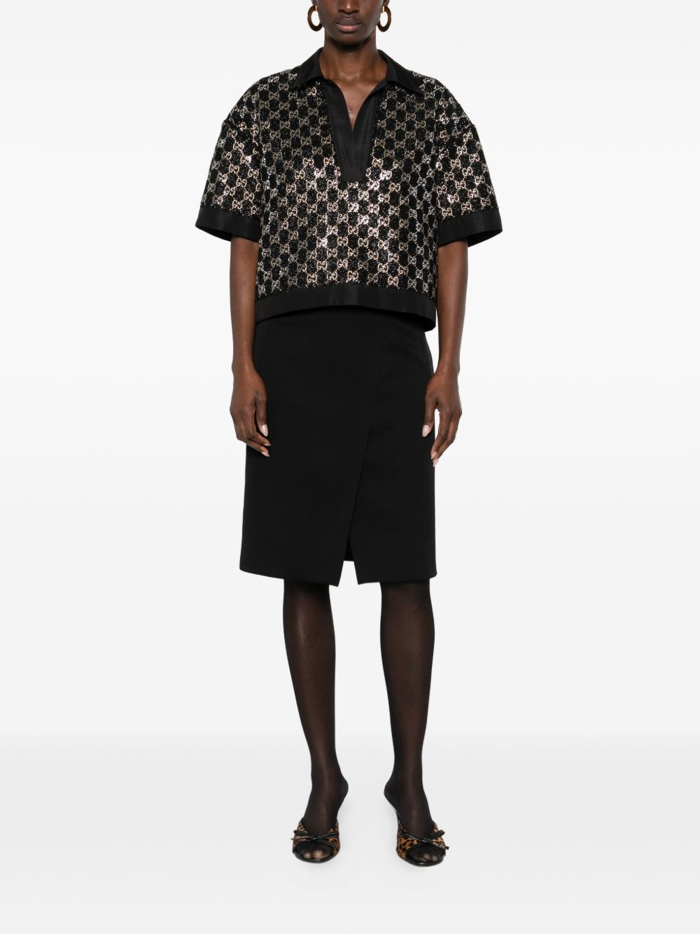 Gucci T-Shirts And Polos Black Viscose Mix