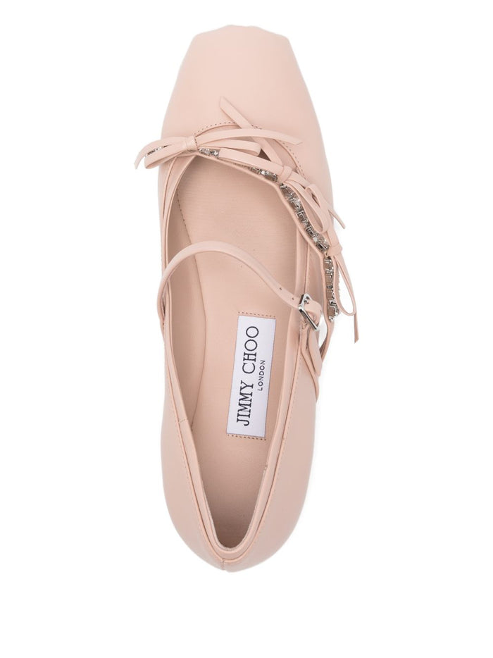 Jimmy Choo Flat shoes Powder Leather Salpa Plastic Metal