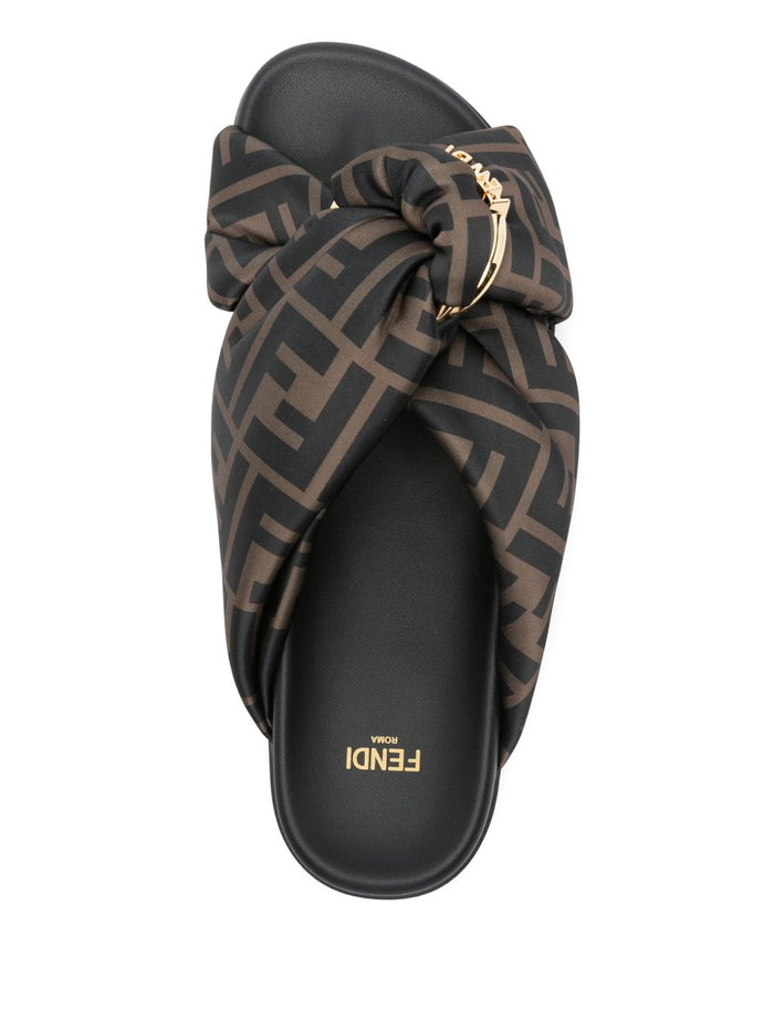 Fendi Sandals Brown Polyester