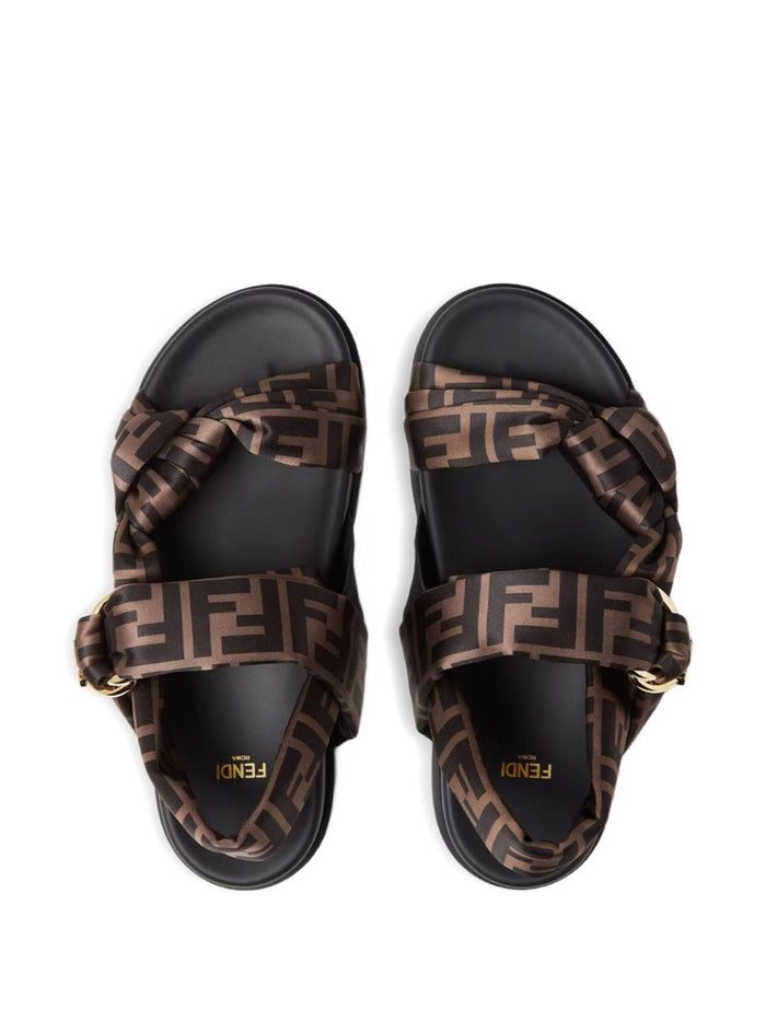 Fendi Sandals Brown Polyester