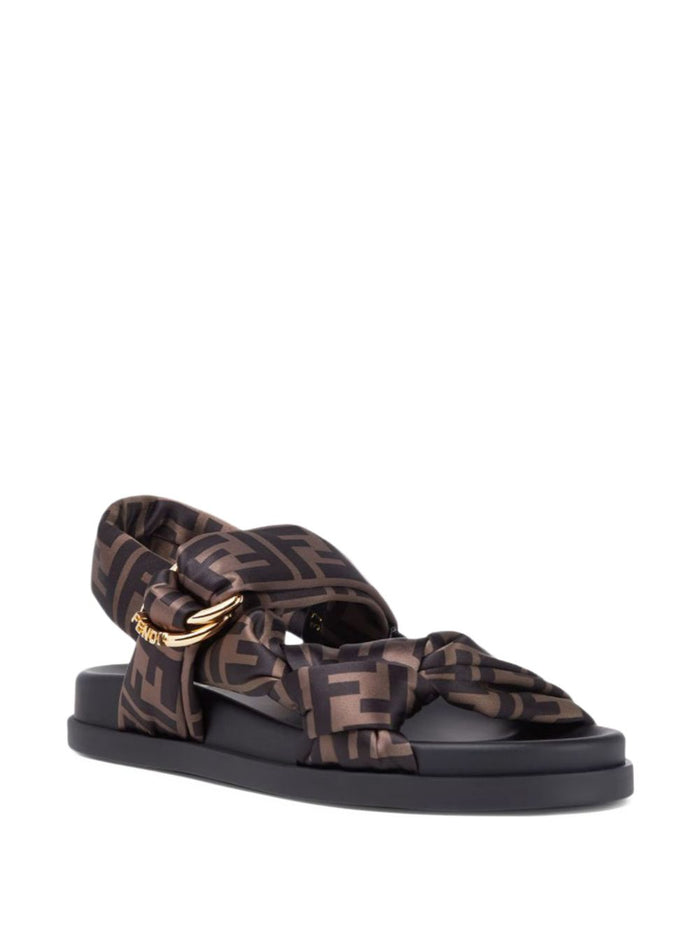 Fendi Sandals Brown Polyester