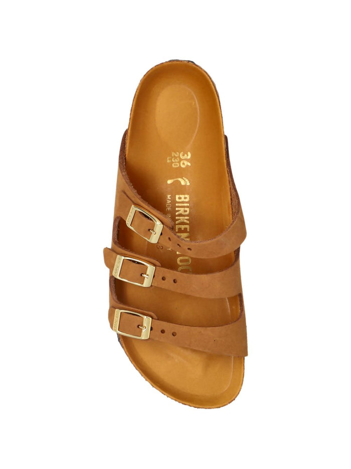 Birkenstock Sandals Leather Brown Calf Suede