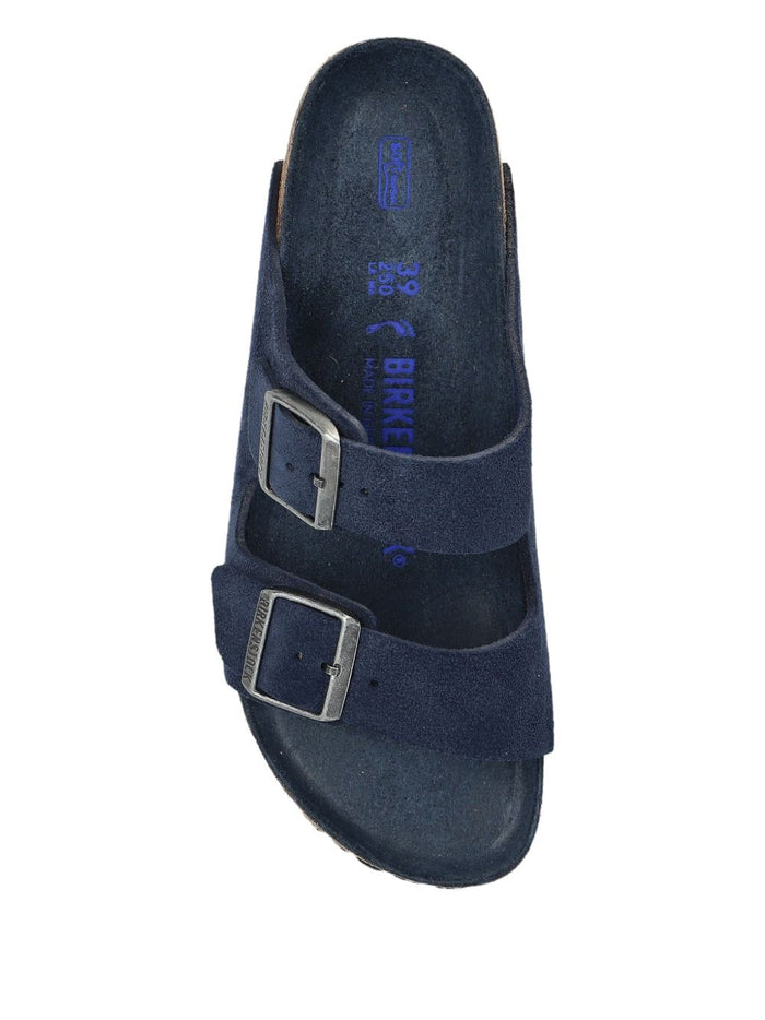 Birkenstock Sandals Blue Calf Suede