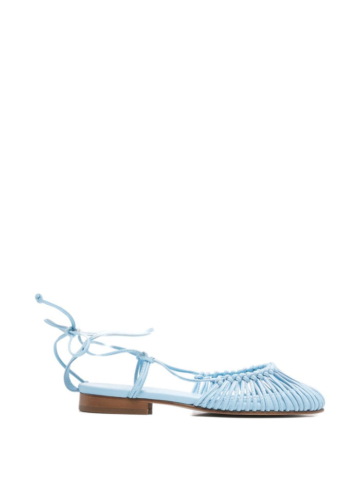 HEREU Flat shoes Clear Blue Lambskin Calf Leather