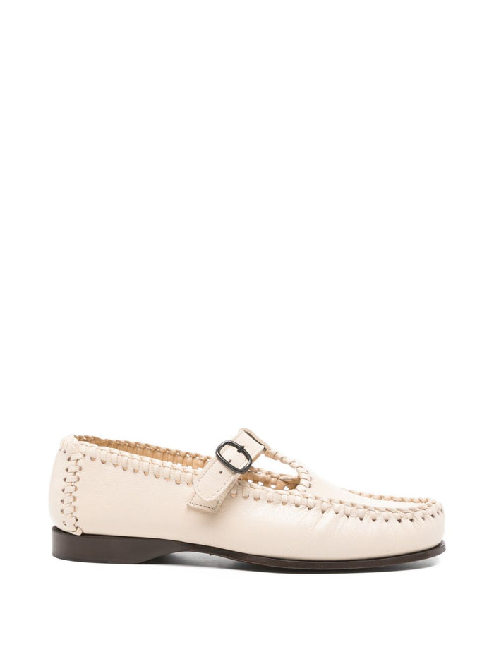 HEREU Flat shoes Beige Calf Leather