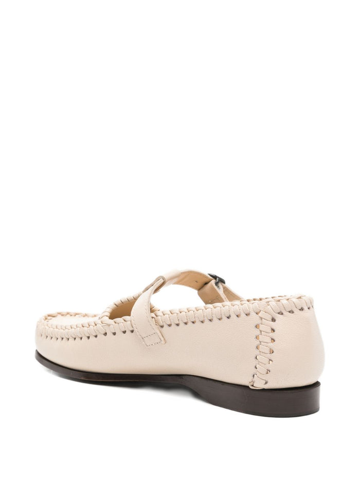 HEREU Flat shoes Beige Calf Leather