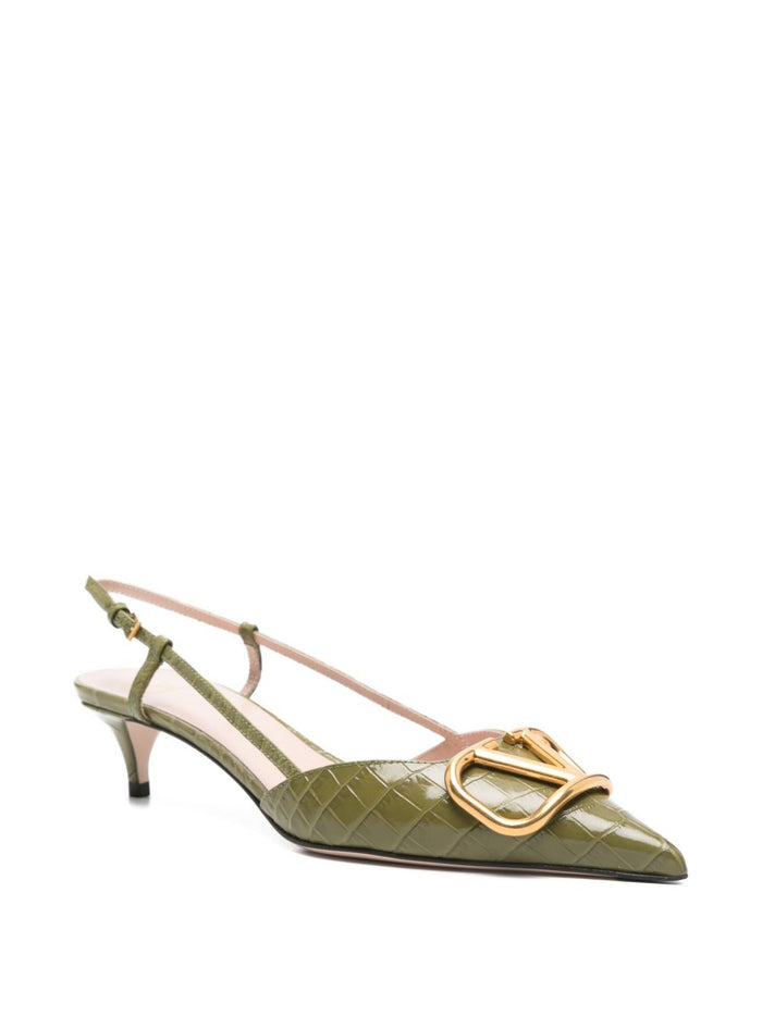 Valentino Garavani With Heel Green Calf Leather