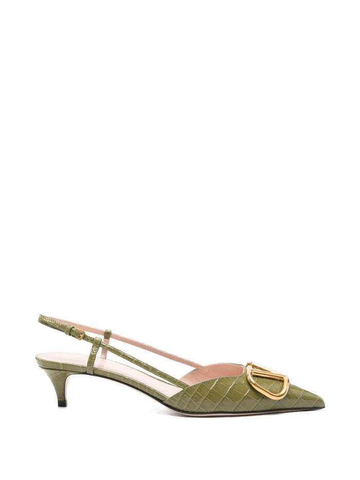 Valentino Garavani With Heel Green Calf Leather