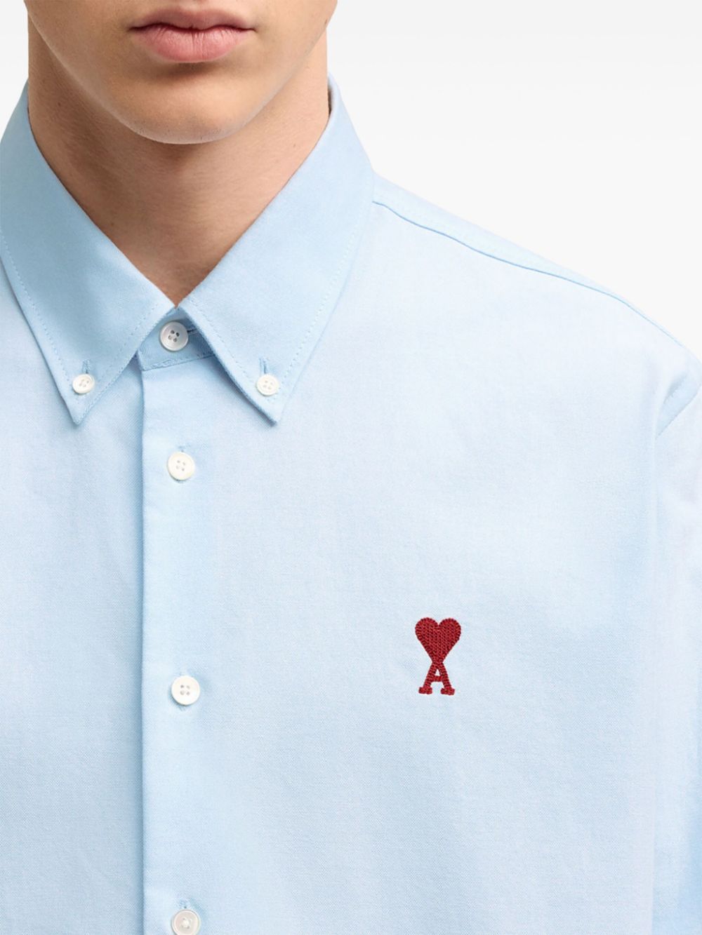 Ami Paris Shirts Clear Blue Cotton