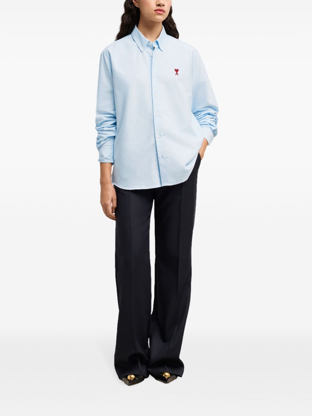 Ami Paris Shirts Clear Blue Cotton