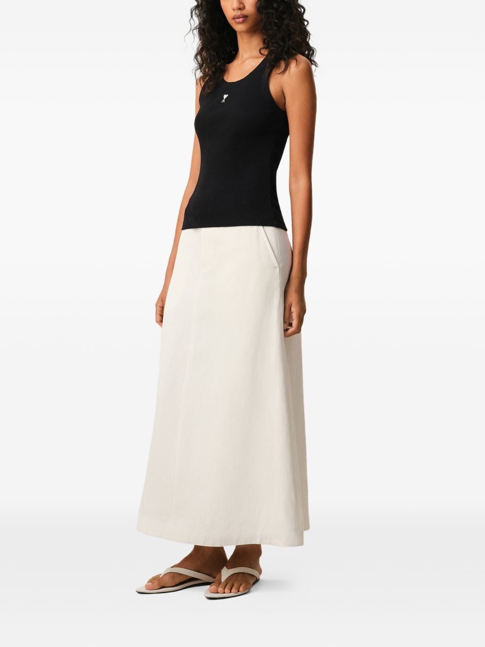 Ami Paris Top Nero Cotton Elastane