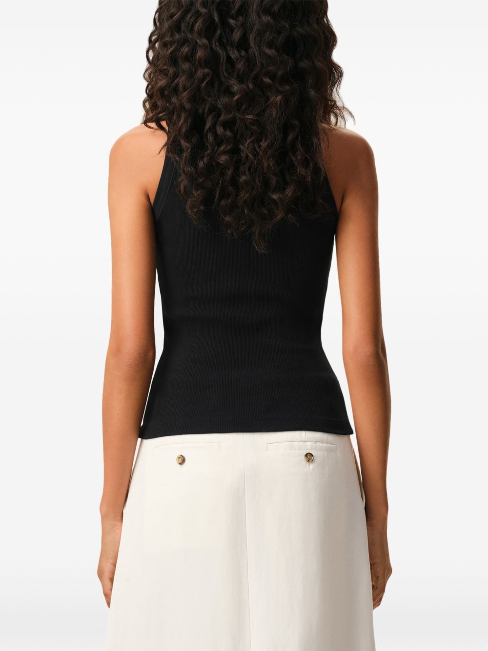 Ami Paris Top Nero Cotton Elastane