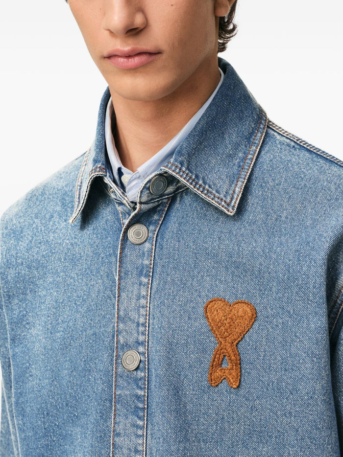 Ami Paris Shirts Clear Blue Fabric