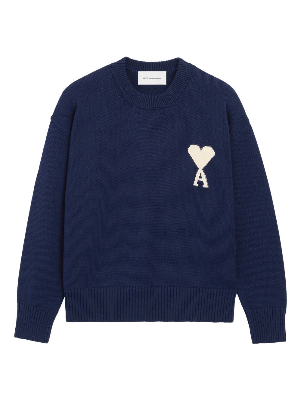 Ami Paris Sweaters Blue Wool 53 % Cotton