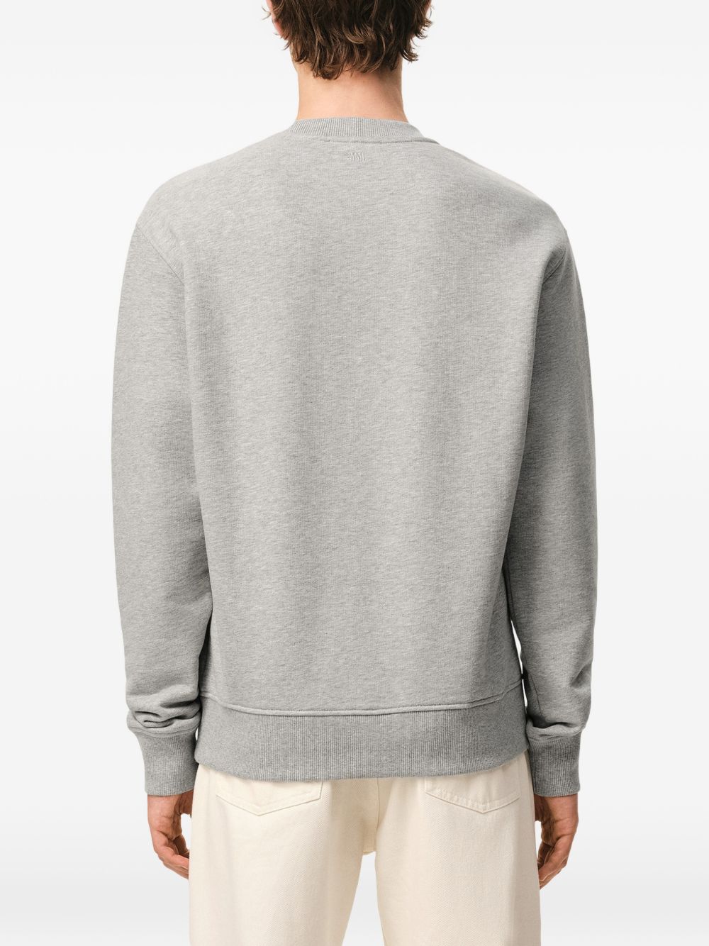 Ami Paris Sweaters Grey Cotton