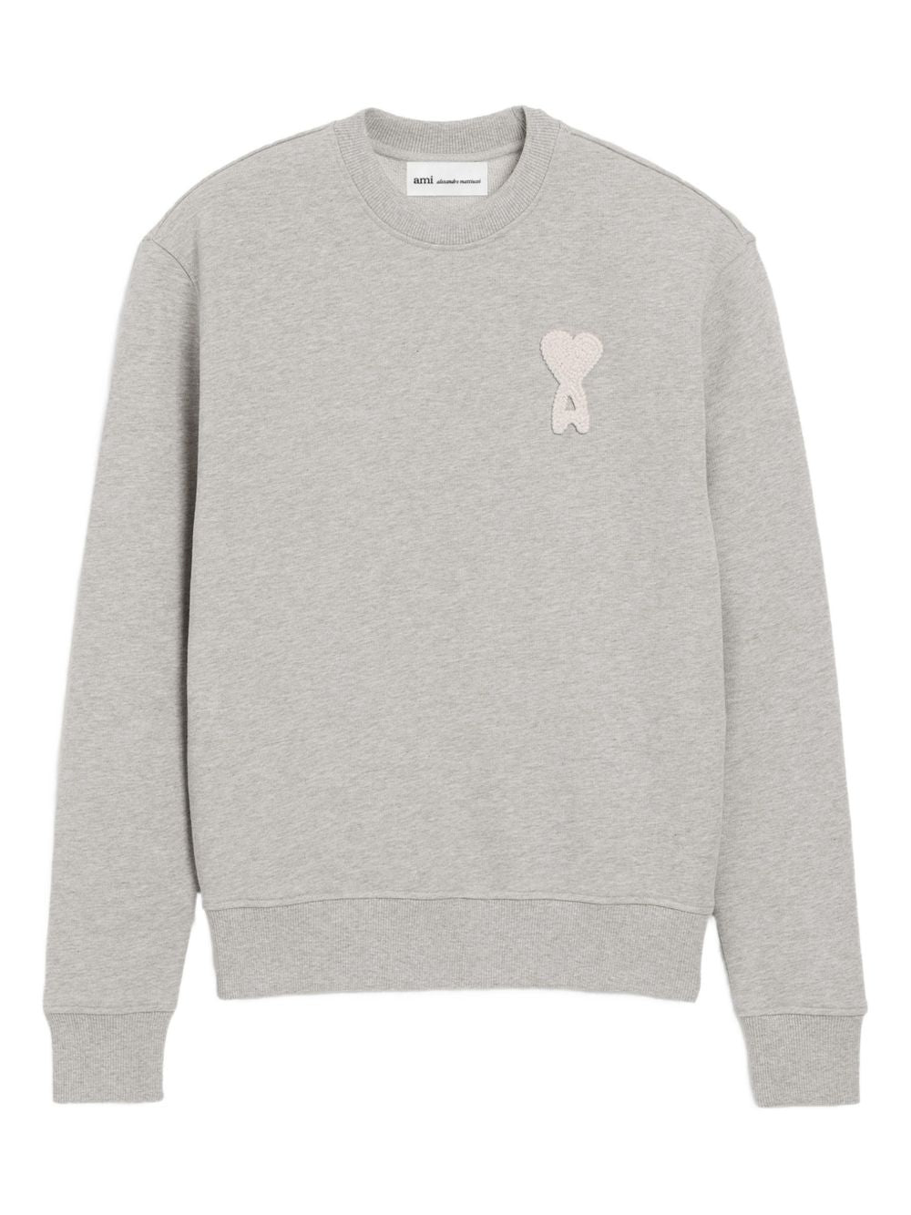 Ami Paris Sweaters Grey Cotton