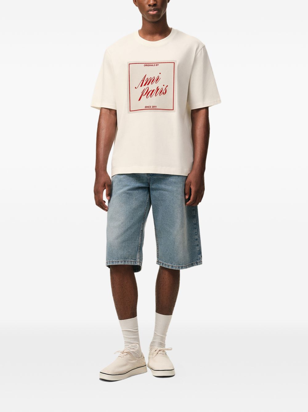 Ami Paris T-Shirts And Polos Beige Fabric