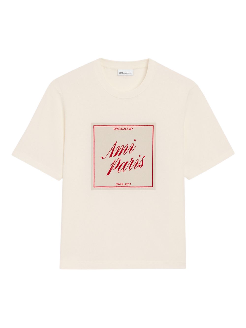 Ami Paris T-Shirts And Polos Beige Fabric