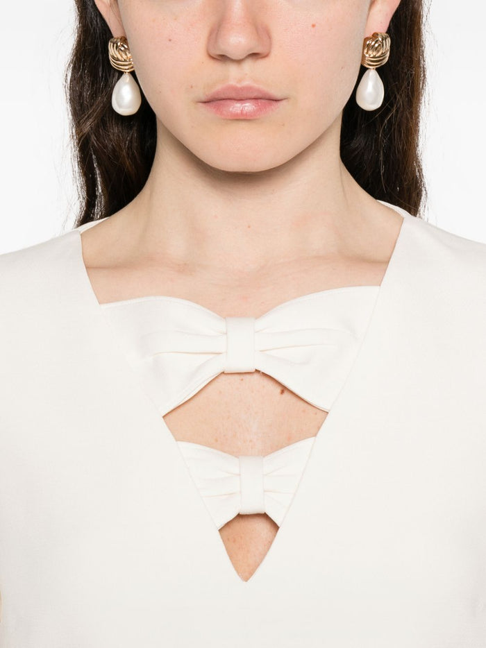Valentino Dresses Ivory Silk Virgin Wool
