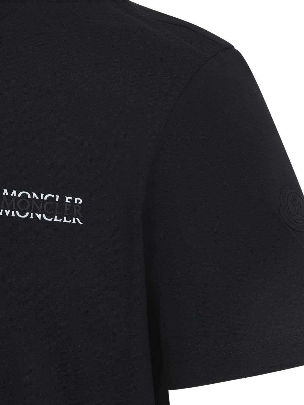 Moncler T-Shirts And Polos Black Cotton