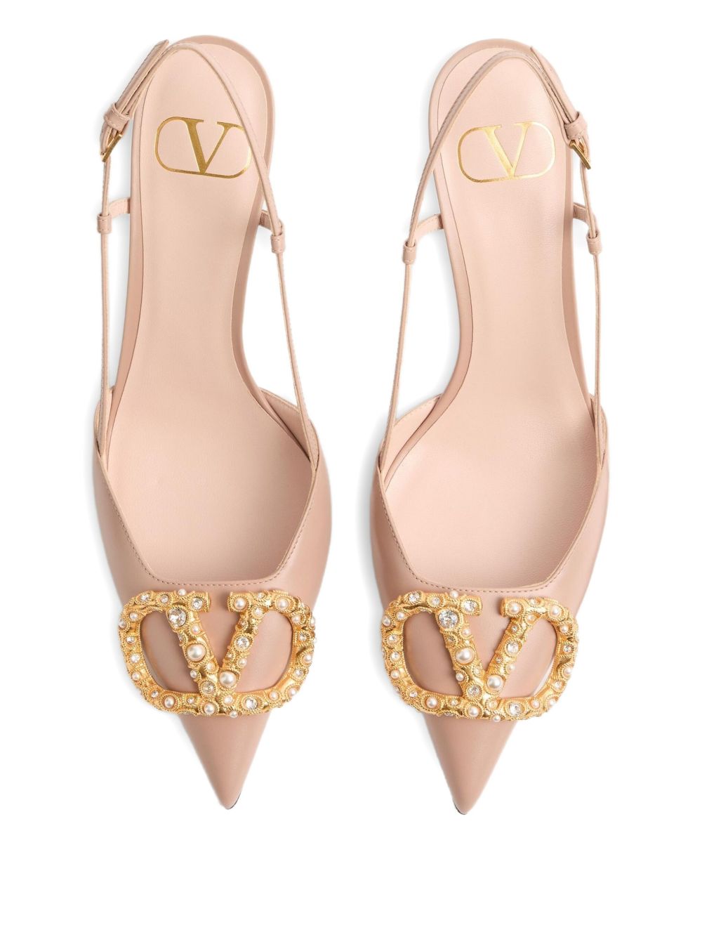 Valentino Garavani With Heel Beige Calf Leather