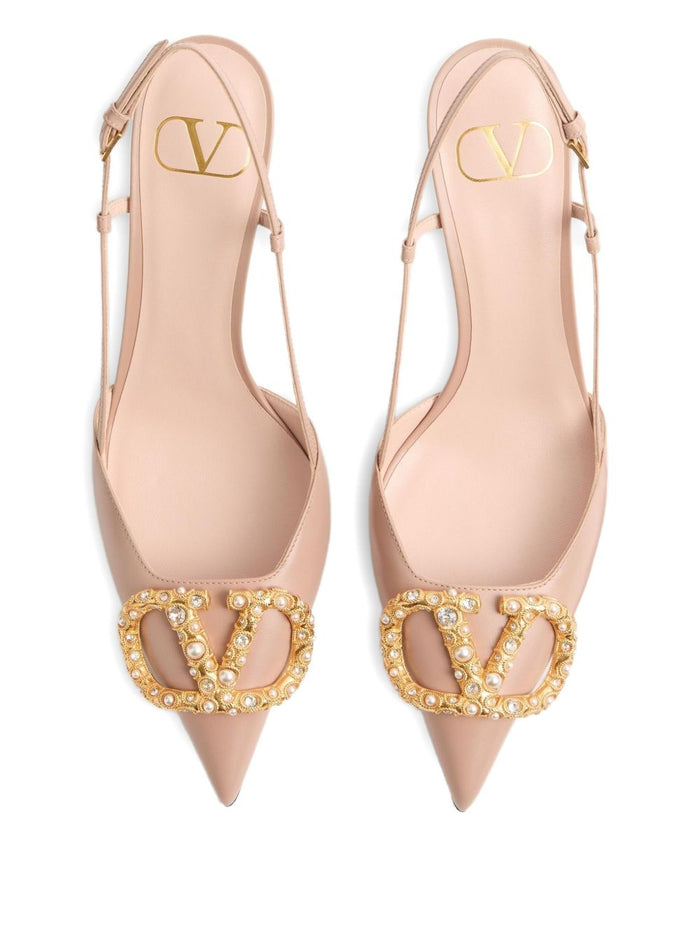 Valentino Garavani With Heel Beige Calf Leather