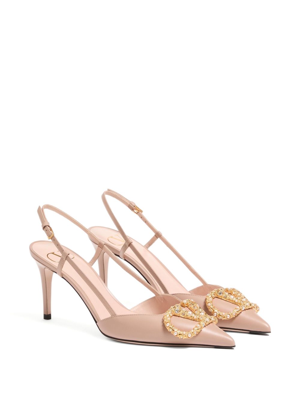 Valentino Garavani With Heel Beige Calf Leather