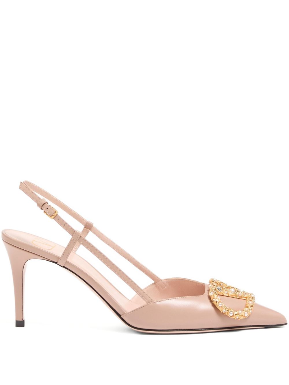Valentino Garavani With Heel Beige Calf Leather