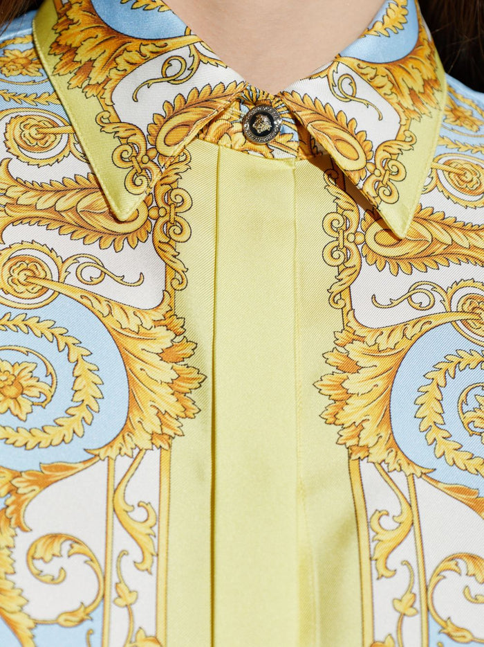 Versace Shirts Clear Blue Outer:silk