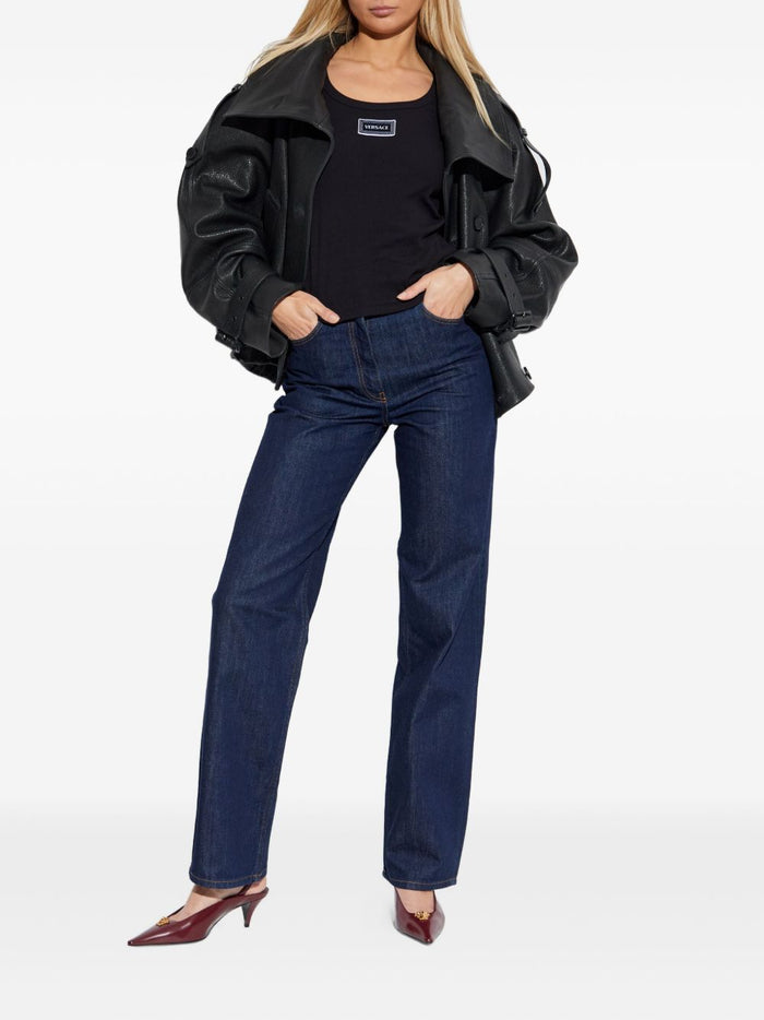Versace Top Black Outer:elastane