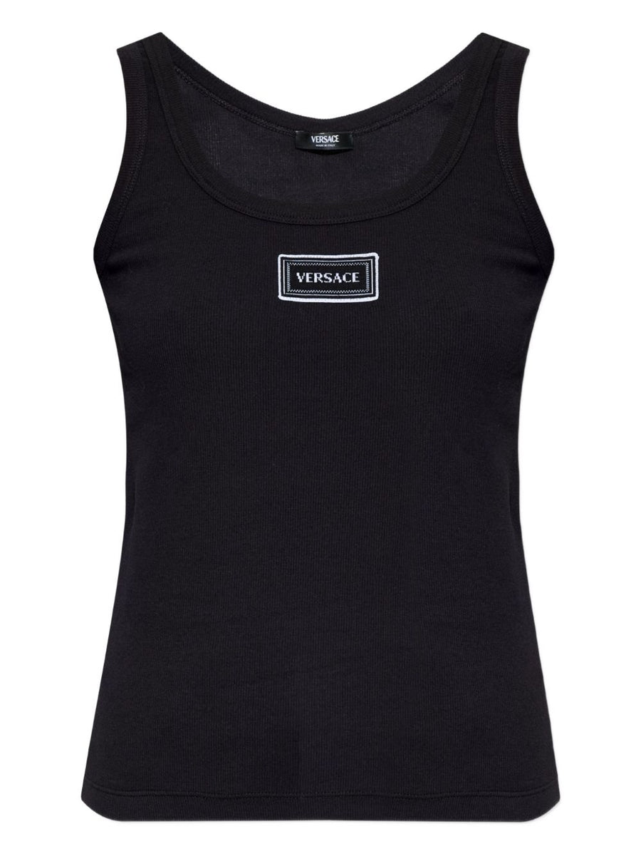 Versace Logo cotton tank top