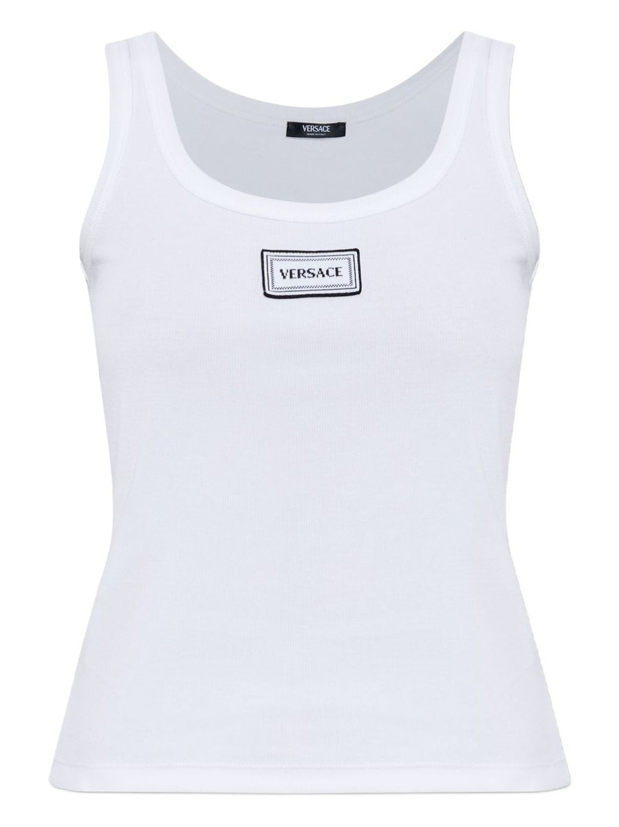 Versace Logo cotton tank top
