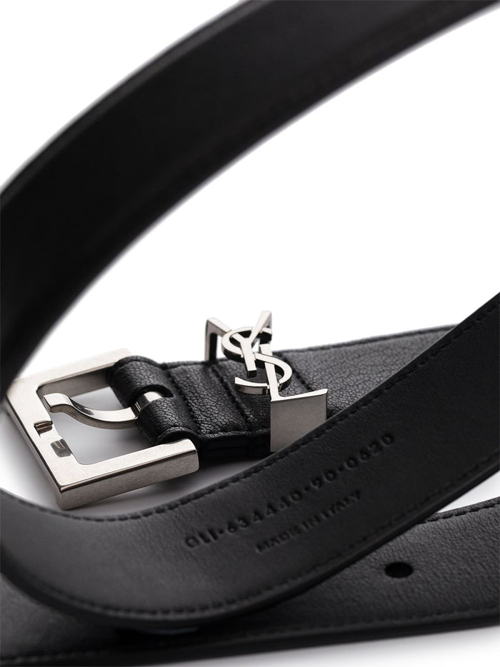 Saint Laurent Belts Nero Leather 100 %