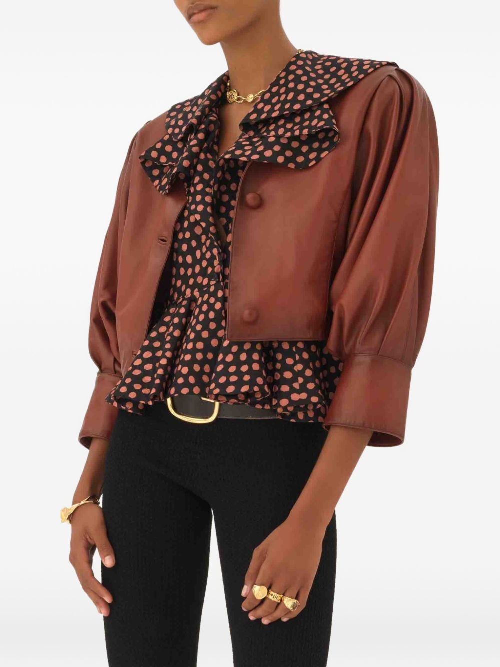 Chloè Jackets Brown Leather Lamb