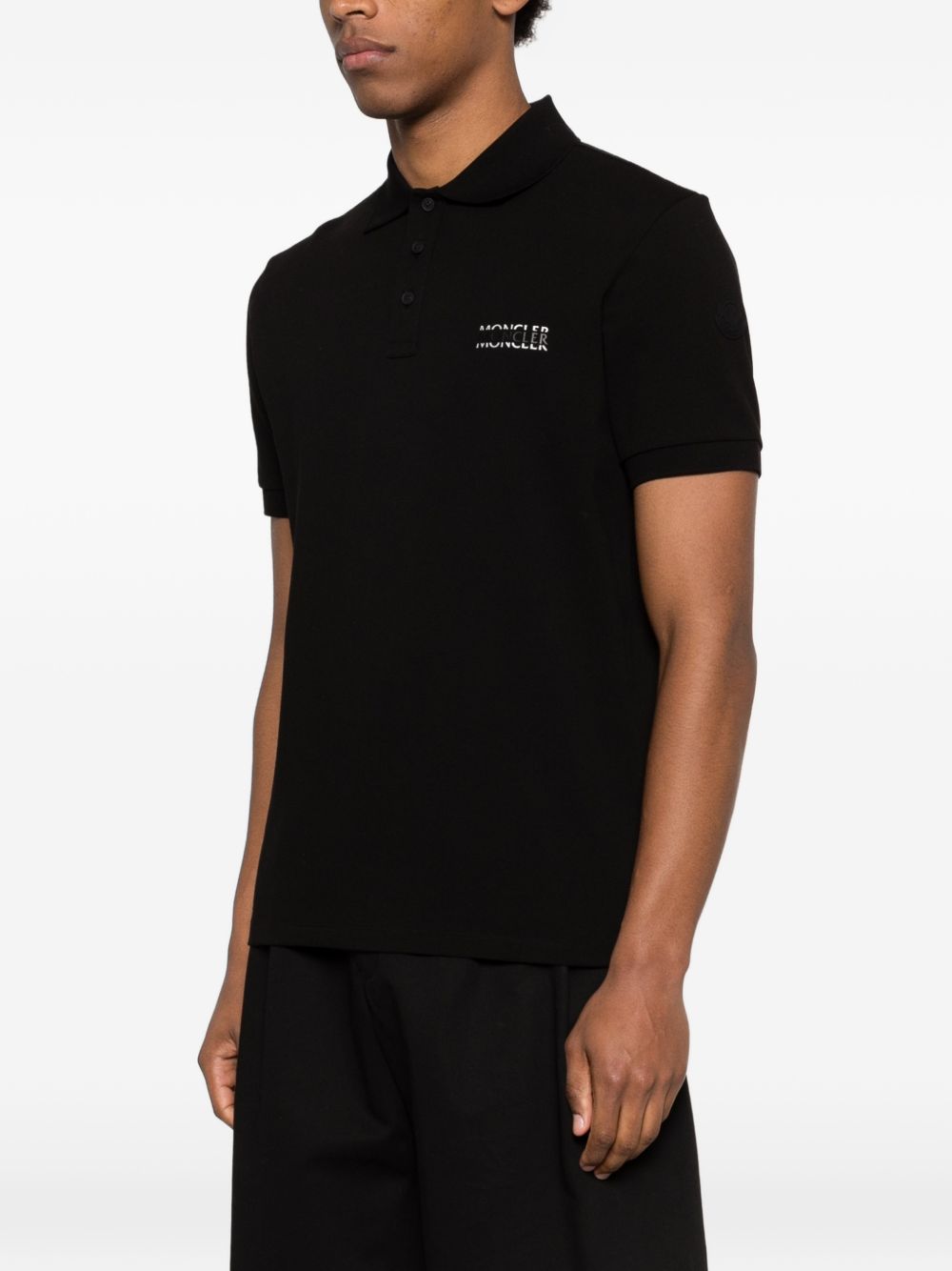Moncler T-Shirts And Polos Black Cotton