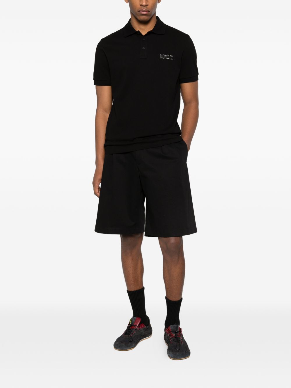 Moncler T-Shirts And Polos Black Cotton