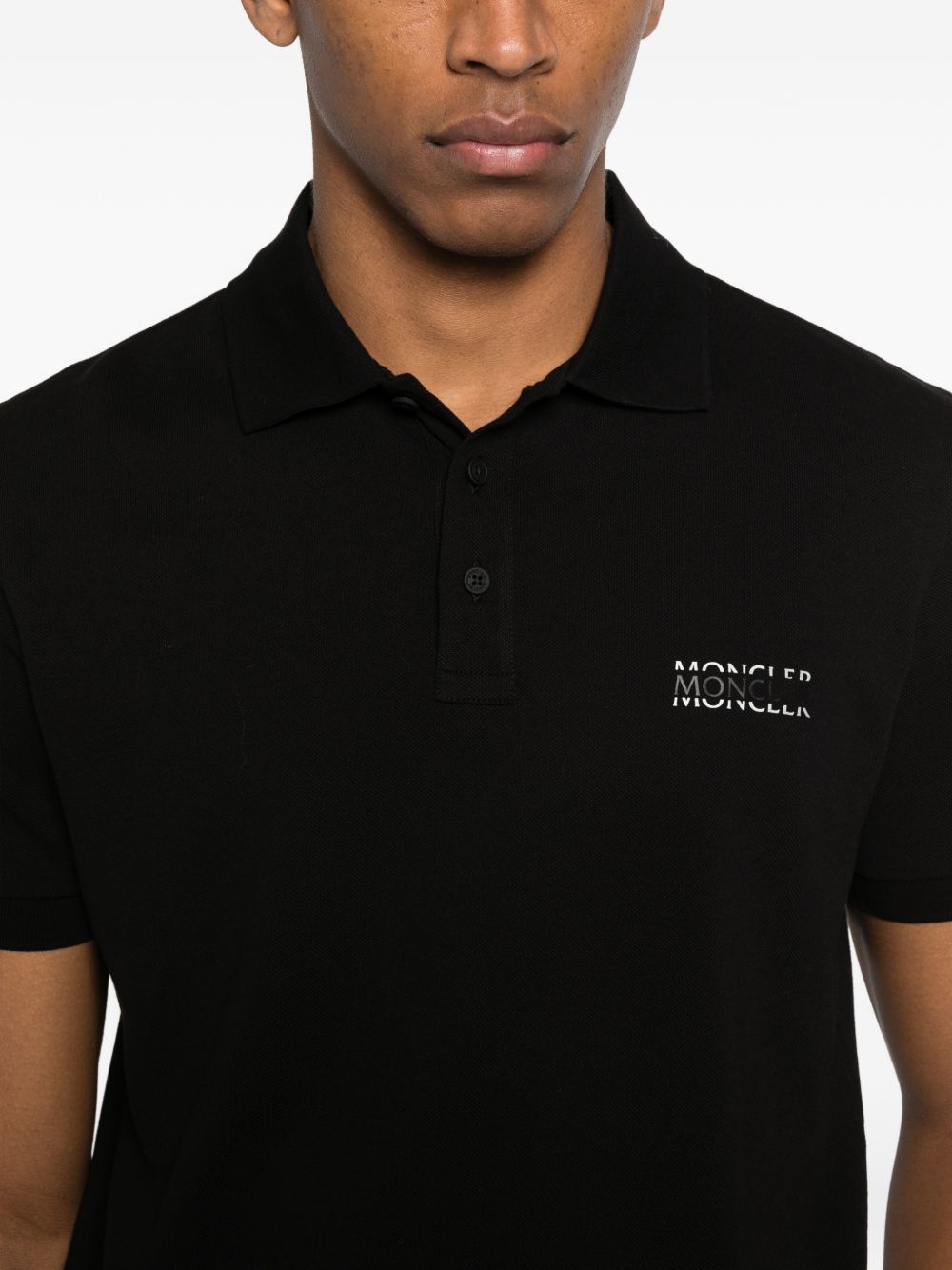 Moncler T-Shirts And Polos Black Cotton
