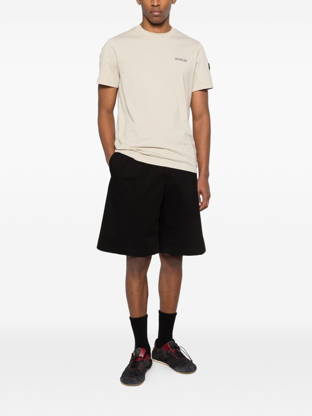 Moncler T-Shirts And Polos Beige Cotton