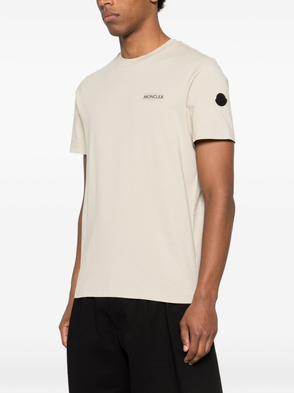 Moncler T-Shirts And Polos Beige Cotton