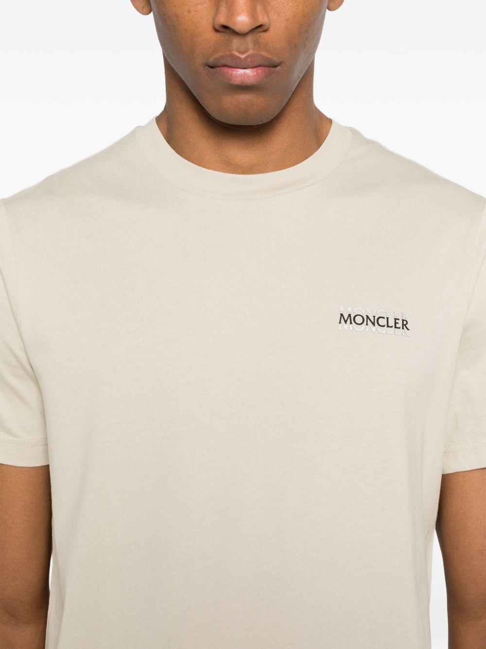 Moncler T-Shirts And Polos Beige Cotton