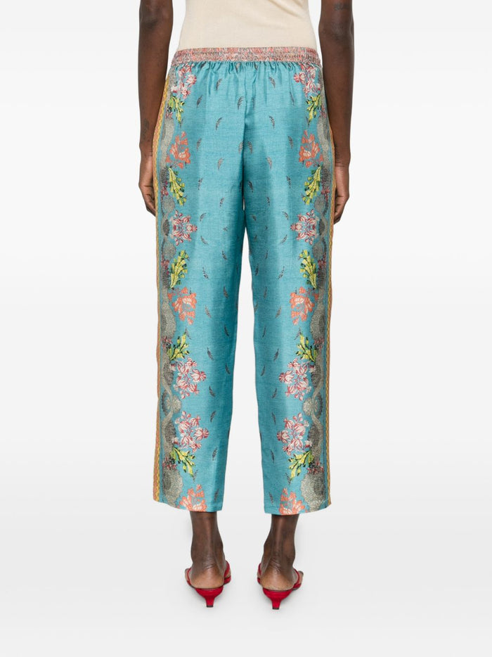 Pierre Louis Mascia Trousers Clear Blue Silk