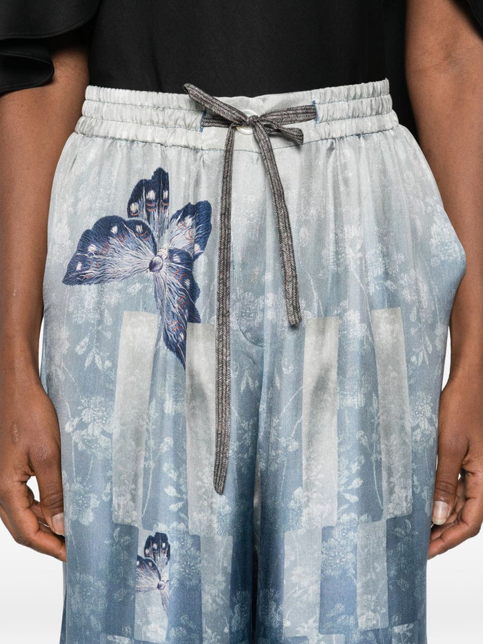 Pierre Louis Mascia Trousers Clear Blue Silk