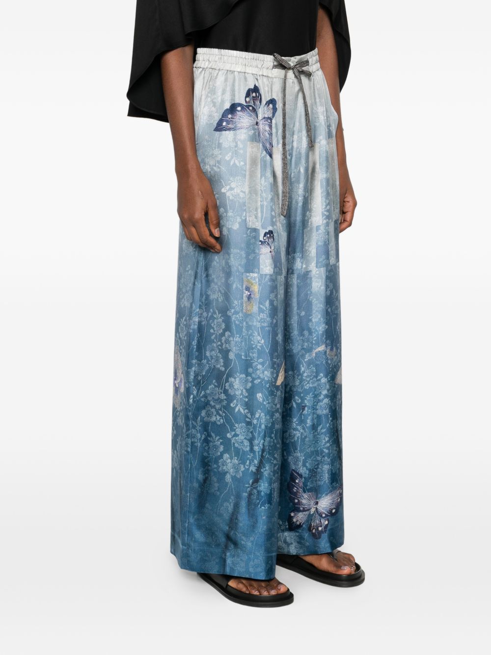 Pierre Louis Mascia Trousers Clear Blue Silk