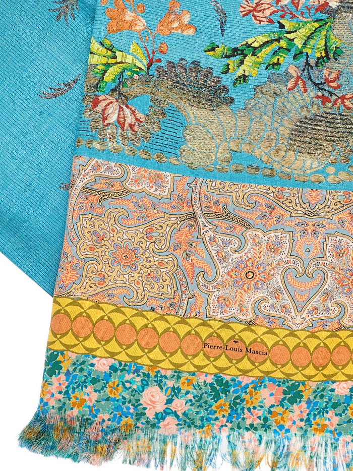 Pierre Louis Mascia Scarfs Clear Blue Silk