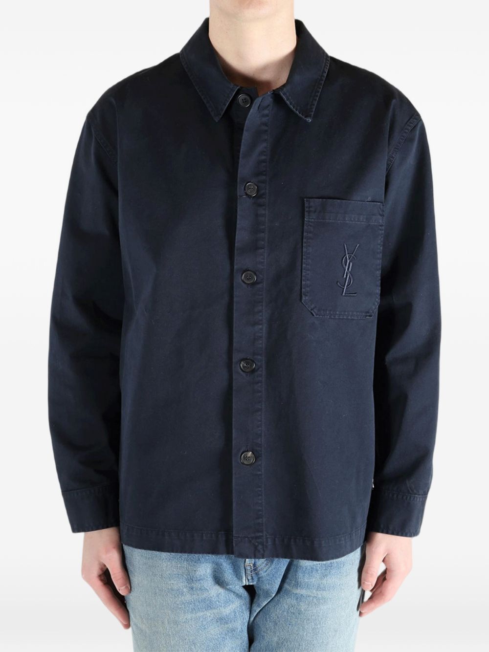 Saint Laurent Jackets Blue Fabric
