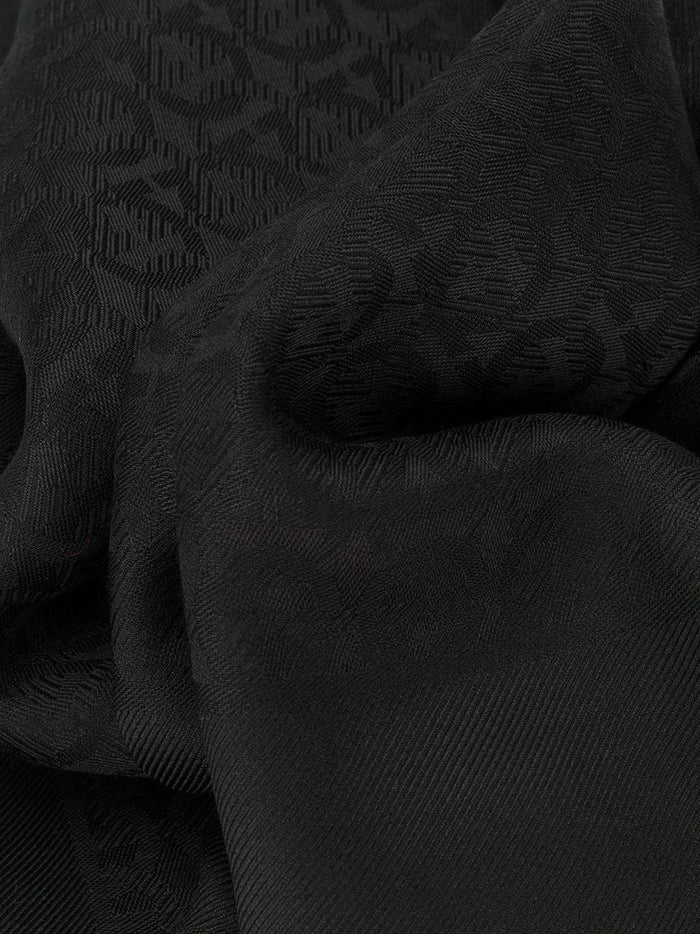 Ferragamo Scarfs Black Wool Silk