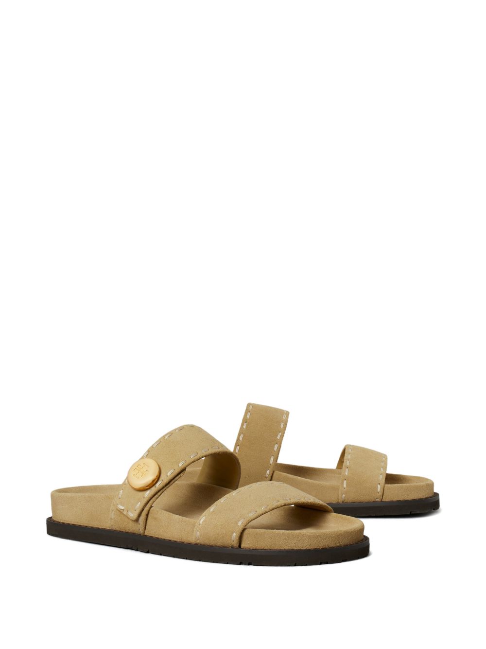 Tory Burch Sandals Beige Calf Suede